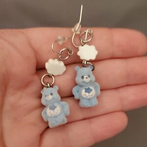 Hot Topic Care Bears Grumpy Bear Fuzzy Earrings